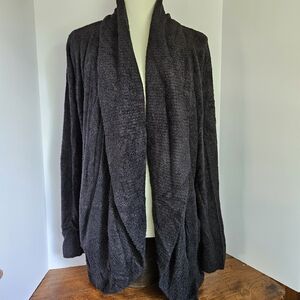 Barefoot Dreams CozyChic Lite Circle Cardigan Black Women's Sweater Shrug NWT
